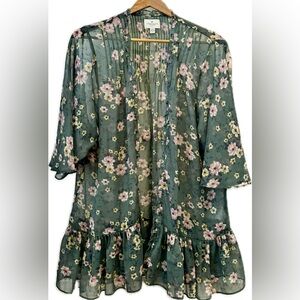 American Eagle Floral Sheer Blouse
